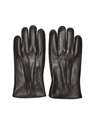 Кожаные перчатки с отделкой из наппы- Заказать в России