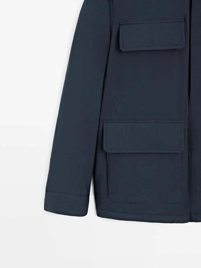 Пуховик с карманами и водоотталкивающей отделкой