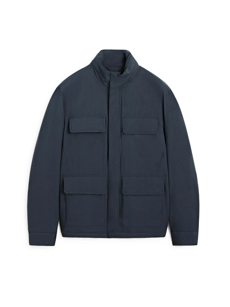 Пуховик с карманами и водоотталкивающей отделкой