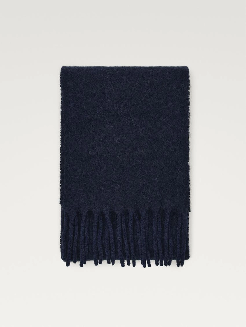 Шарф из альпаки и шерсти с бахромой