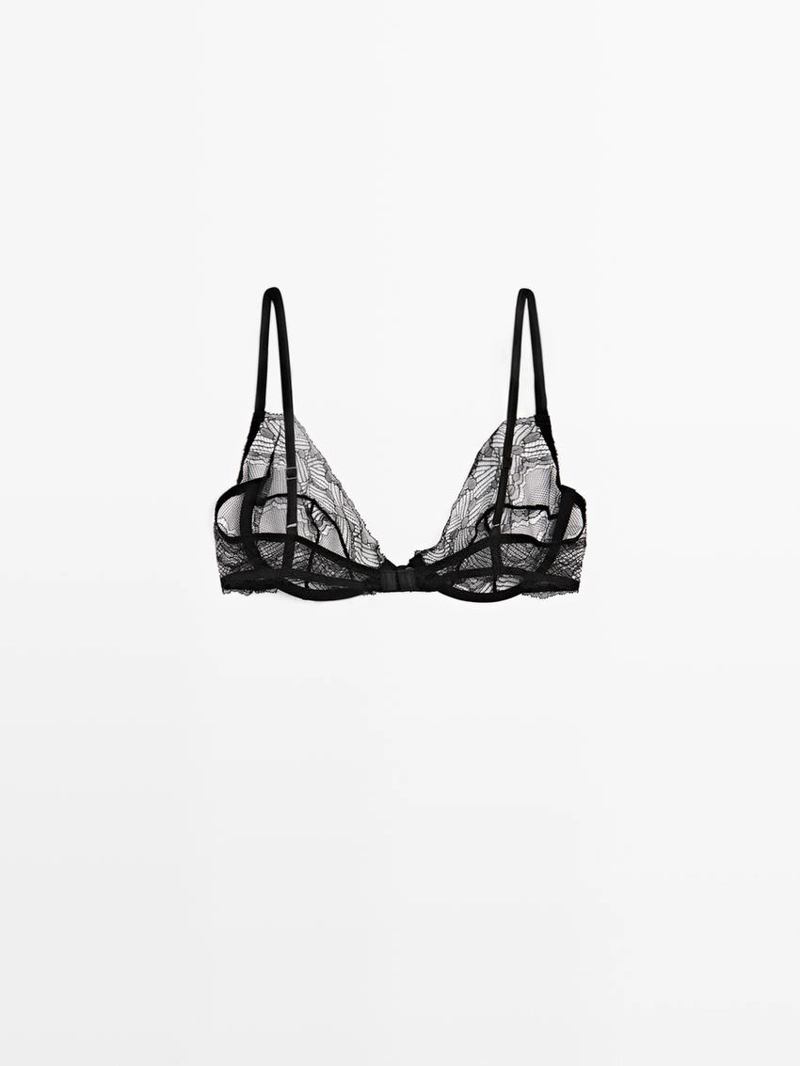 Кружевной бюстгальтер с упором