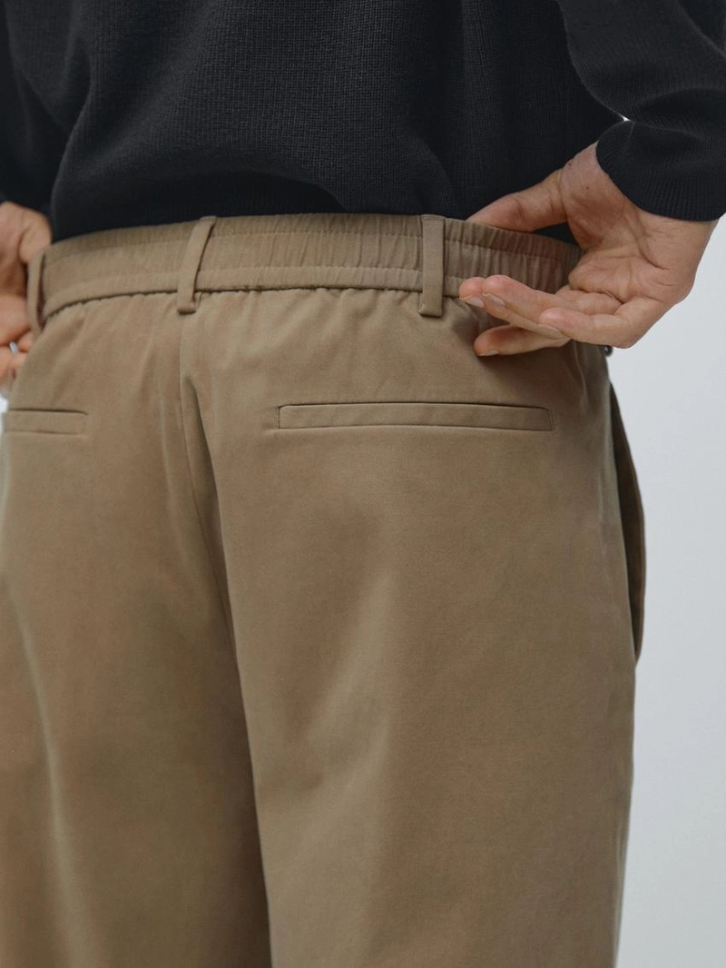 Брюки в спортивном стиле из хлопково-шерстяной смеси