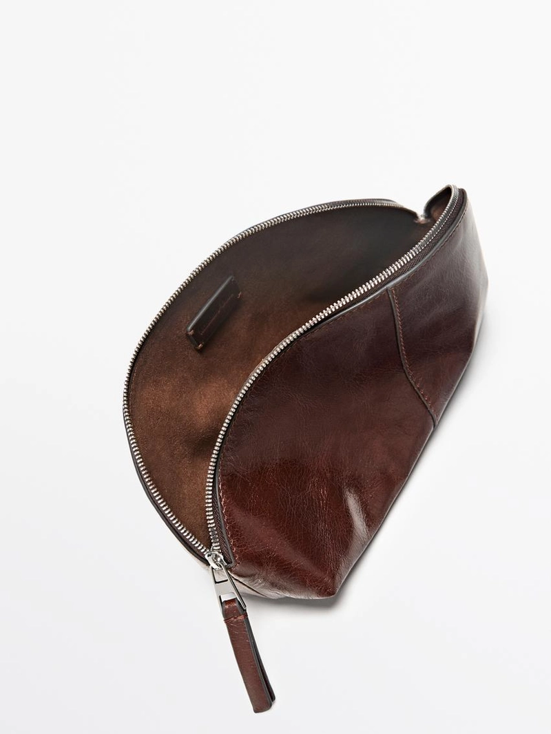 Кожаная косметичка из нубука