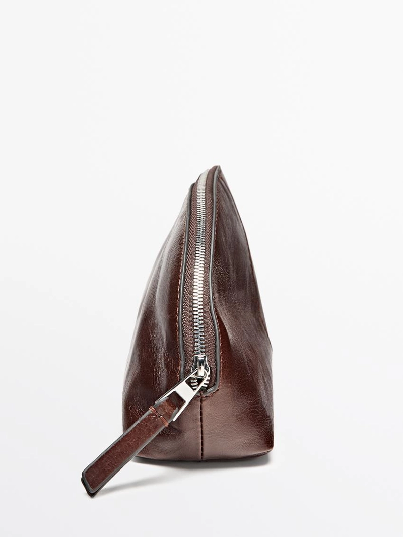 Кожаная косметичка из нубука