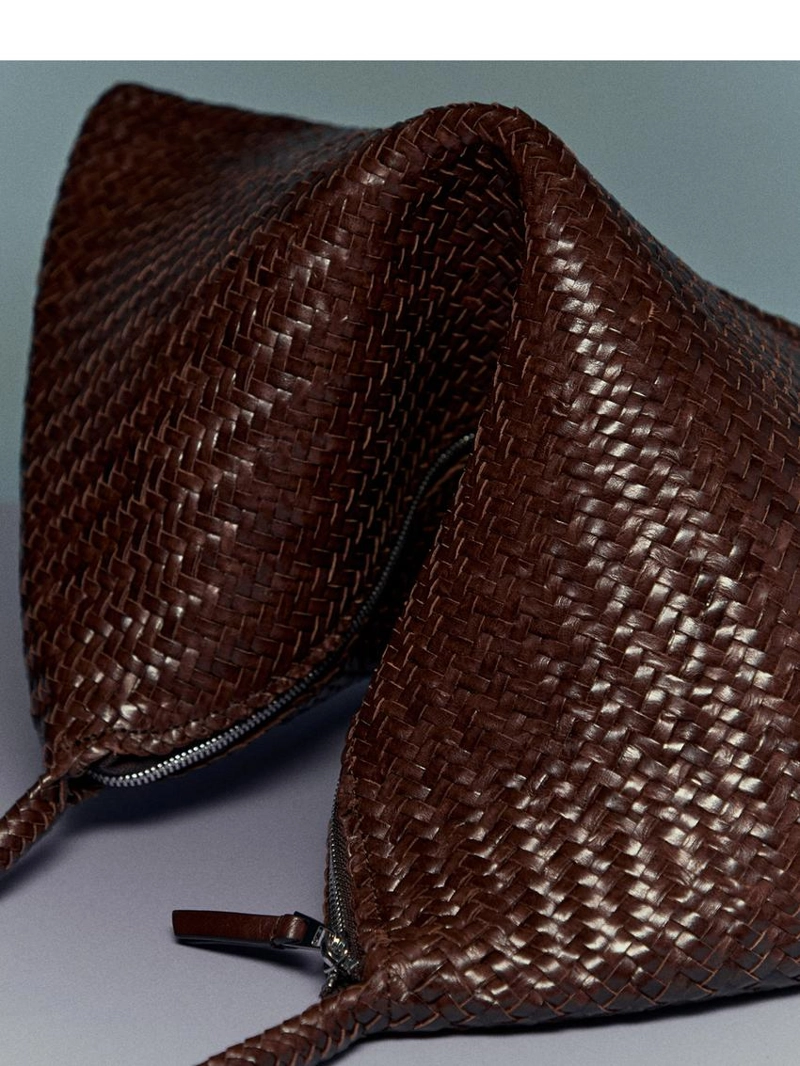 Сумка-сэтчел из крупной плетеной наппы