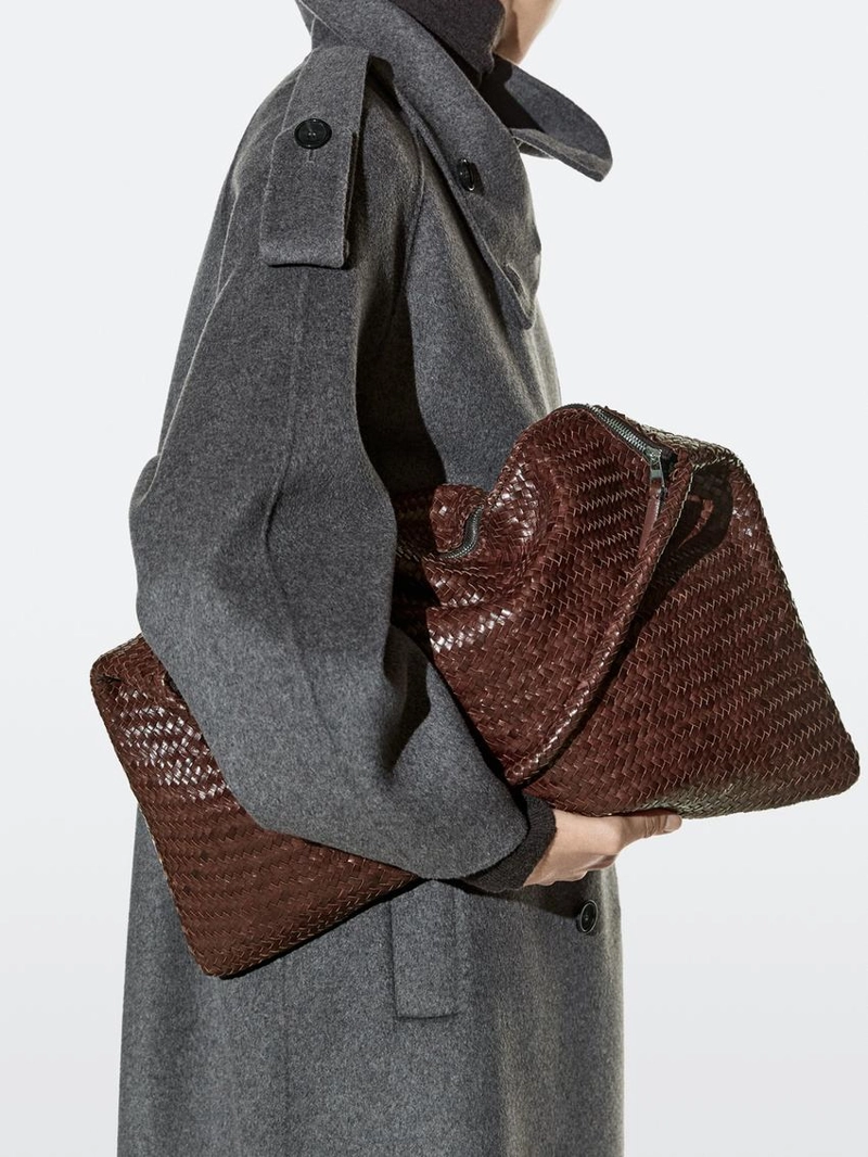 Сумка-сэтчел из крупной плетеной наппы