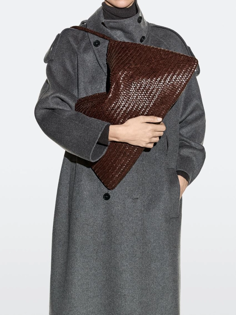 Сумка-сэтчел из крупной плетеной наппы