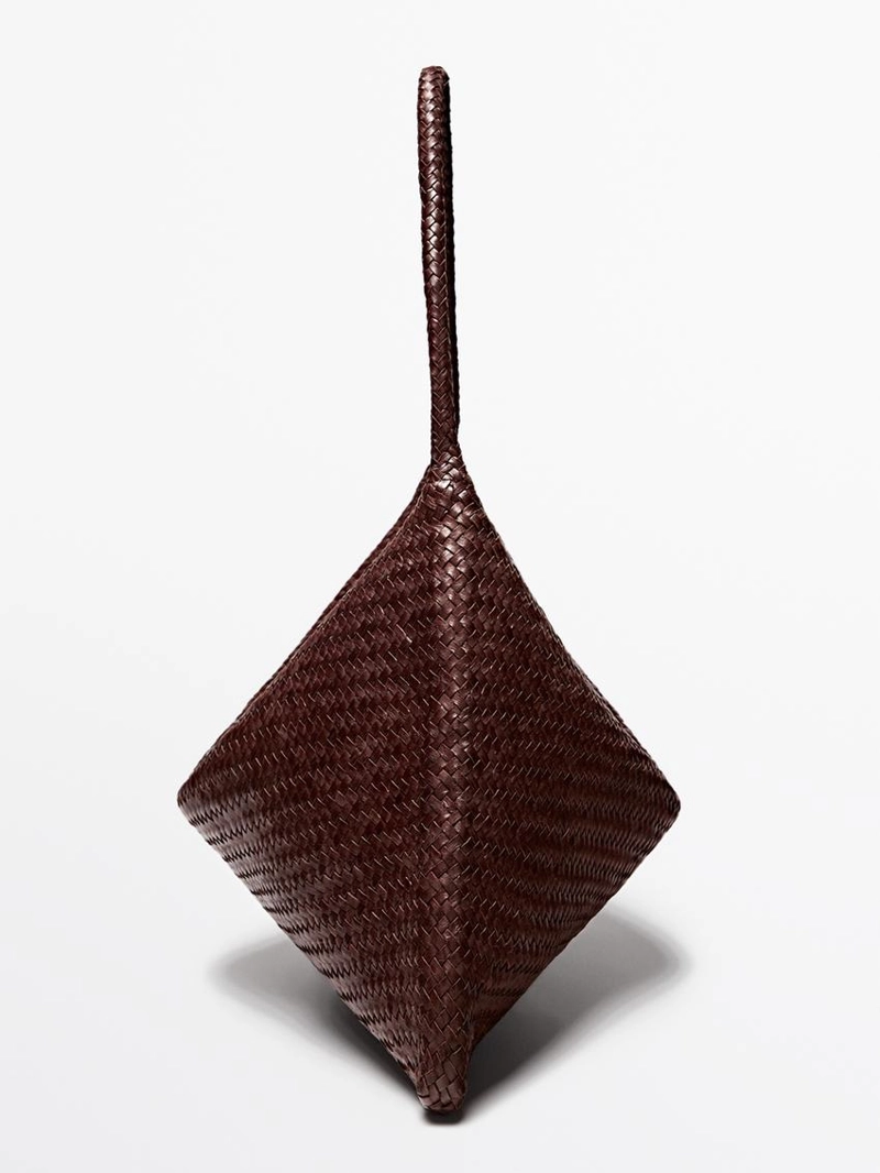 Сумка-сэтчел из крупной плетеной наппы