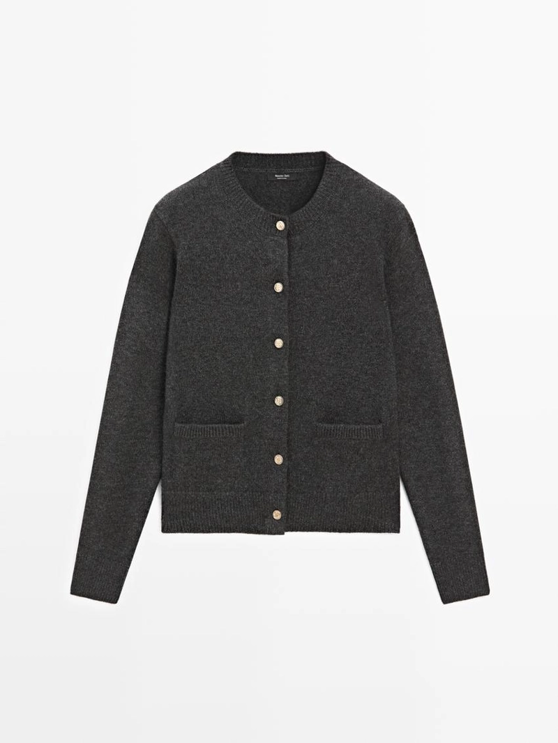 Кардиган из вязаного полотна с золотыми пуговицами