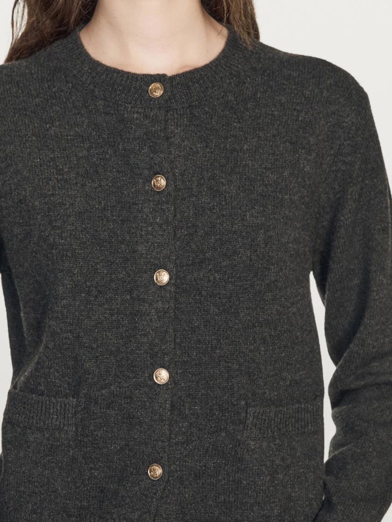 Кардиган из вязаного полотна с золотыми пуговицами