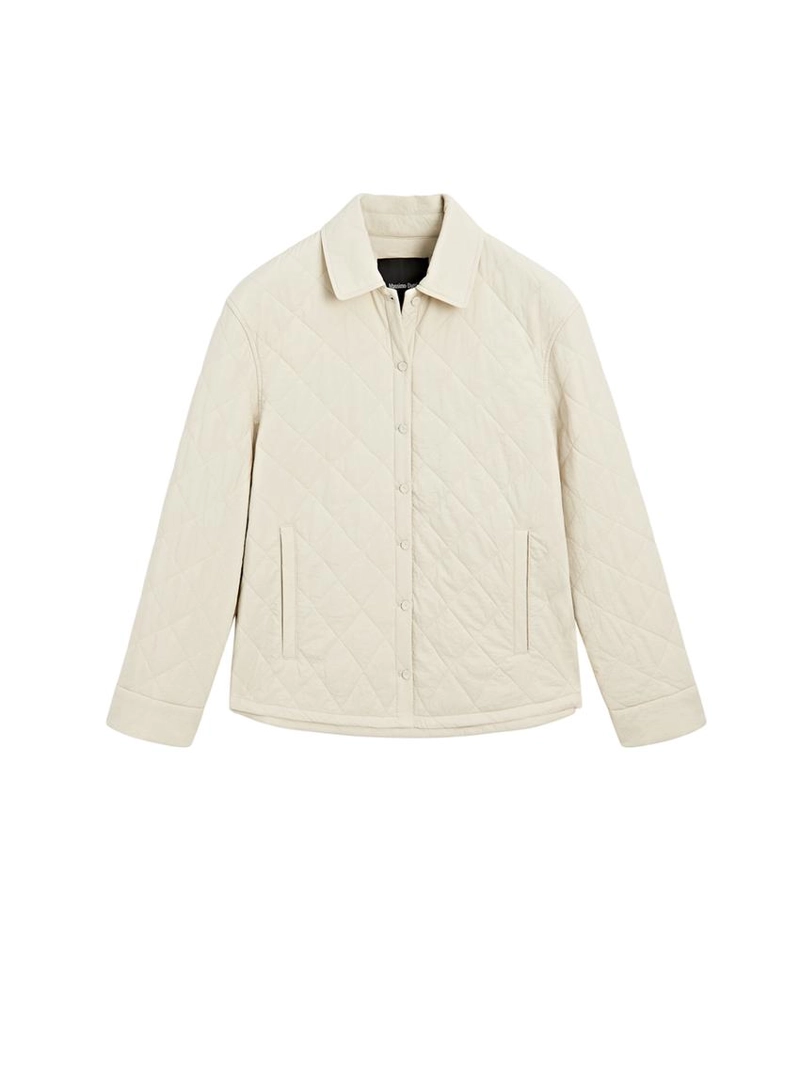 Короткая стеганая куртка с рубашечным воротником