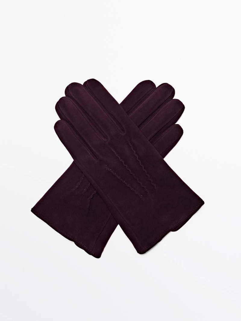 Замшевые кожаные перчатки