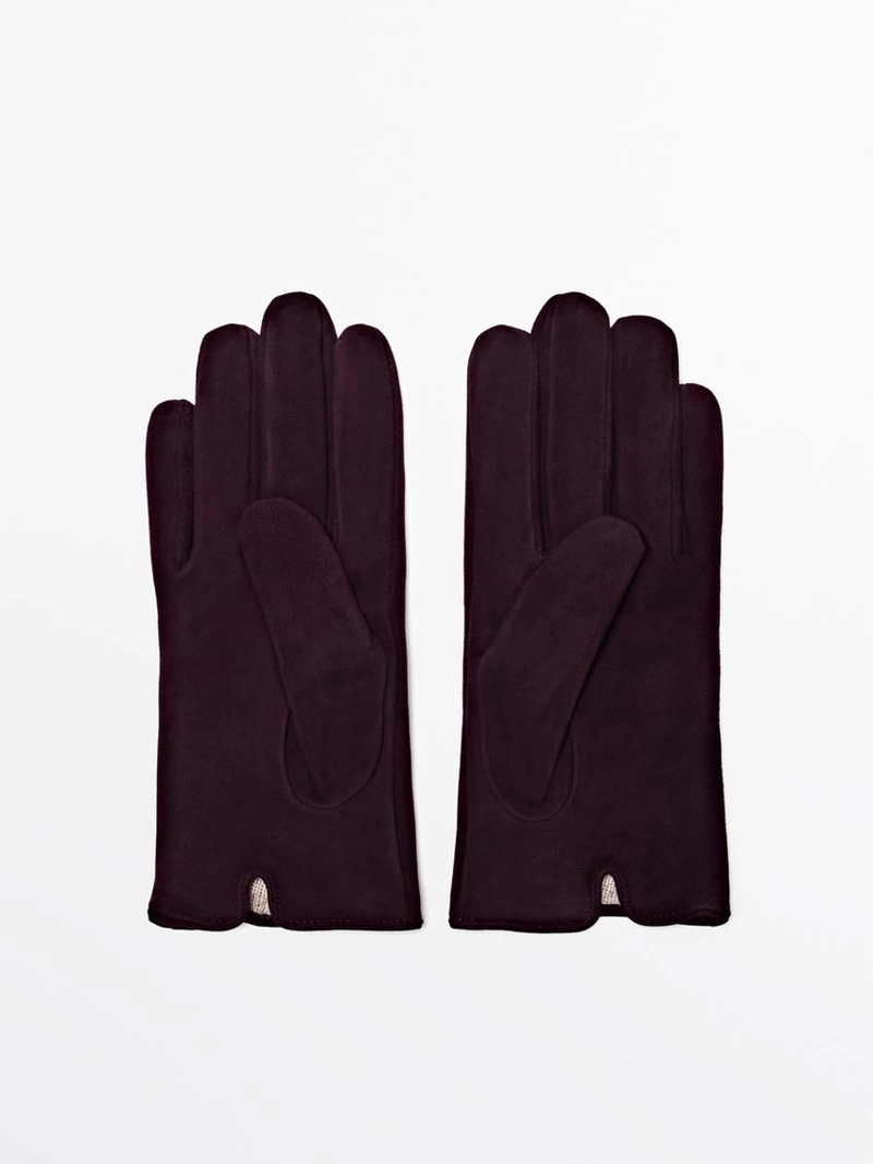 Замшевые кожаные перчатки