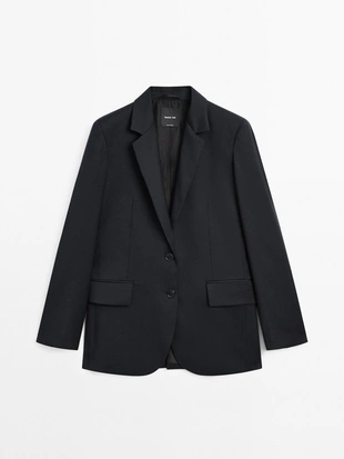 Купить Massimo Dutti Пиджак из 100% экстра тонкой шерсти на две пуговицы