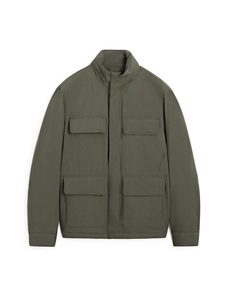 Пуховик с карманами и водоотталкивающей отделкой