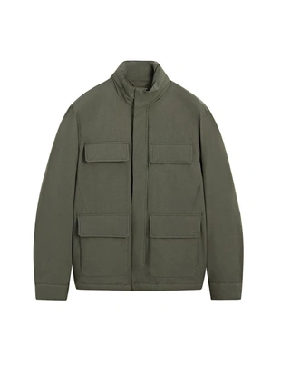 Пуховик с карманами и водоотталкивающей отделкой- Заказать в России