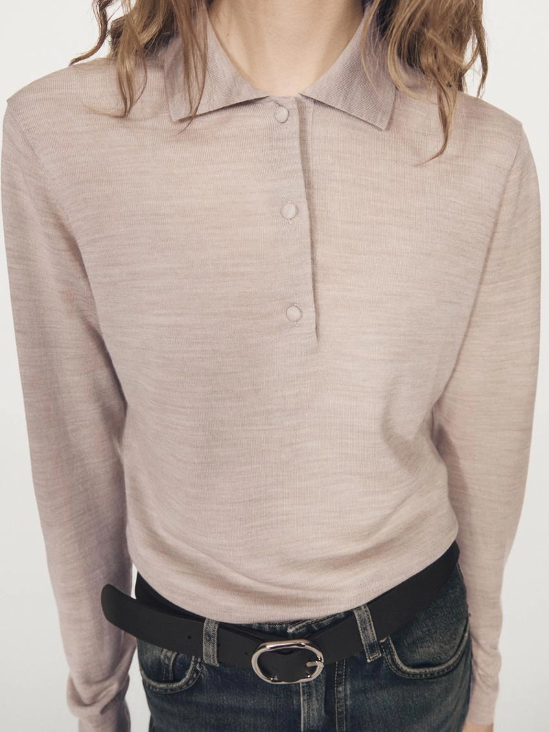 Пуловер-поло из шерсти