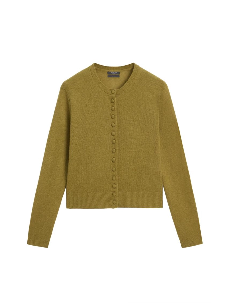 Кардиган из шерсти с покрытыми пуговицами