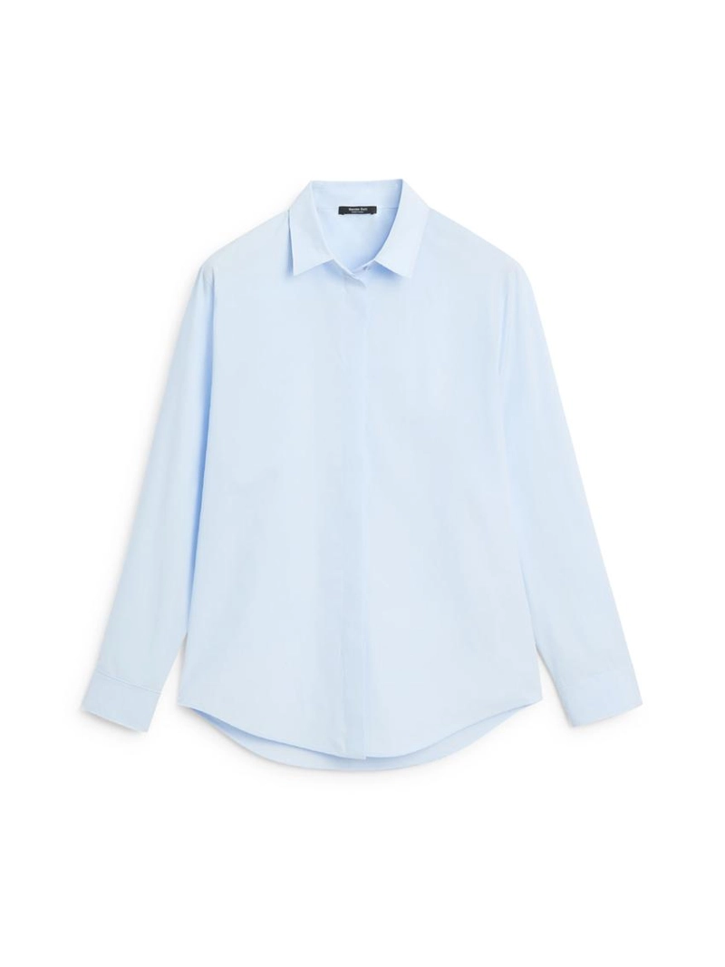 Рубашка из поплина с скрытыми пуговицами