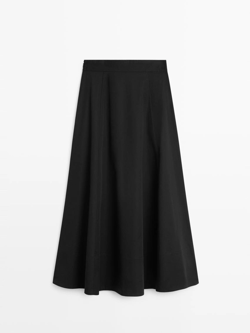 Юбка миди с боковыми складками