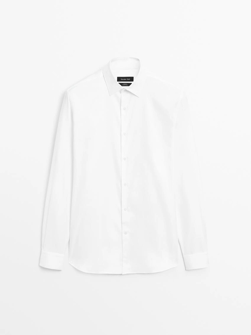 Рубашка слим-фит из хлопка оксфорд