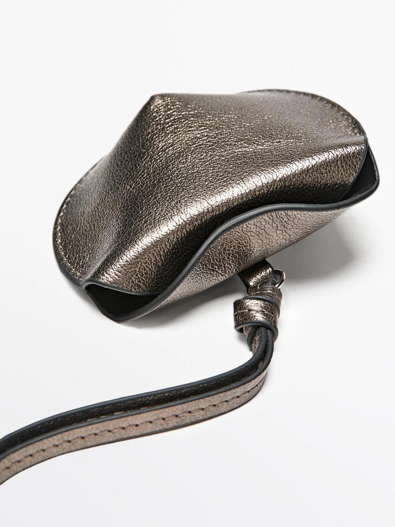 Чехол для наушников airpods из складной кожи наппа