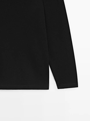 Футболка из хлопково-вискозного трикотажа с длинным рукавом- Заказать в России