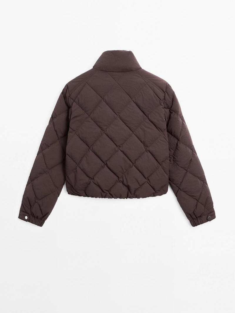 Куртка-бомбер короткая с водоотталкивающим покрытием из 80% пуха - 20% пера