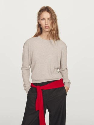 Кашемировый свитер с круглым вырезом- Заказать в России