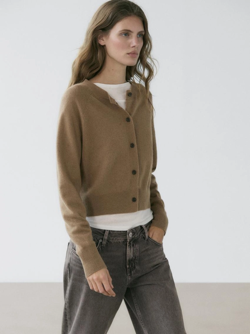 Кардиган из кашемира с длинным рукавом