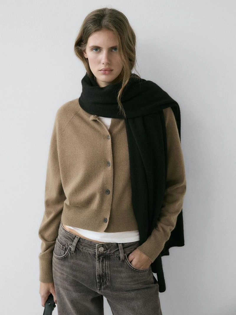 Кардиган из кашемира с длинным рукавом