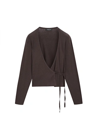 Кардиган из хлопкового микса с перекрестным узором- Заказать в России