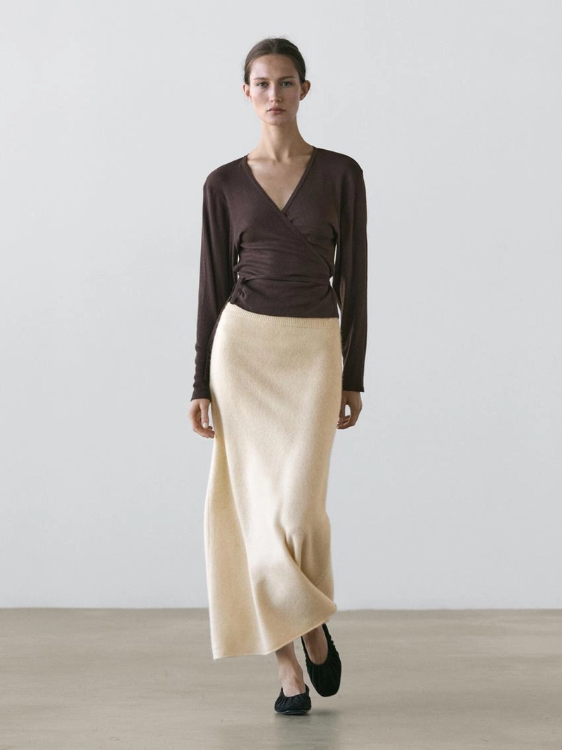 Кардиган из хлопкового микса с перекрестным узором