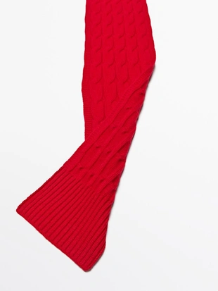 Шарф из шерстяно-миксовой пряжи с косами- Заказать в России