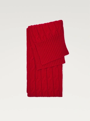 Шарф из шерстяно-миксовой пряжи с косами- Заказать в России