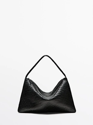 Большая сумка-сатчел из плетеной кожи нубук- Заказать в России