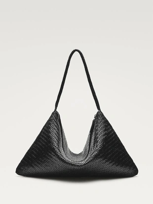 Большая сумка-сатчел из плетеной кожи нубук- Заказать в России