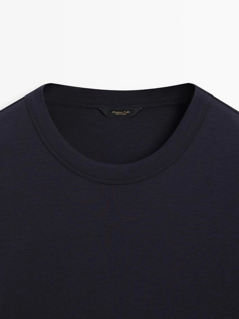 Футболка из хлопкового смесового материала с короткими рукавами