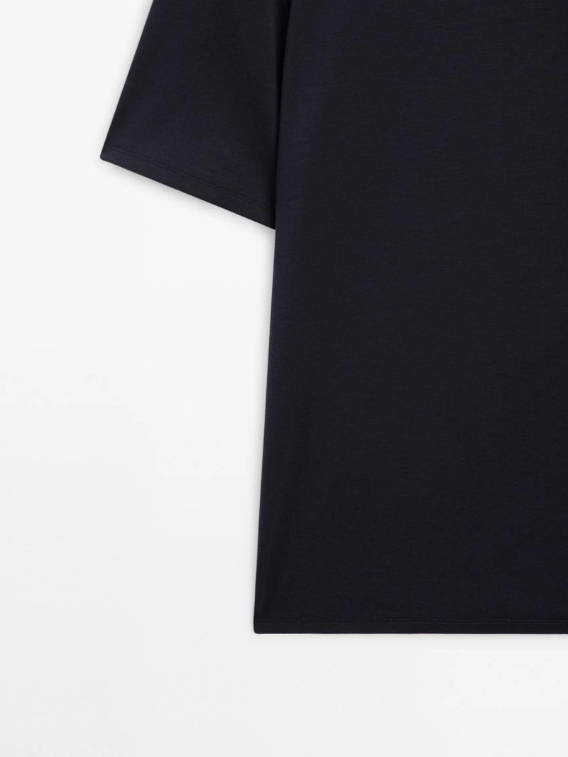 Футболка из хлопкового смесового материала с короткими рукавами