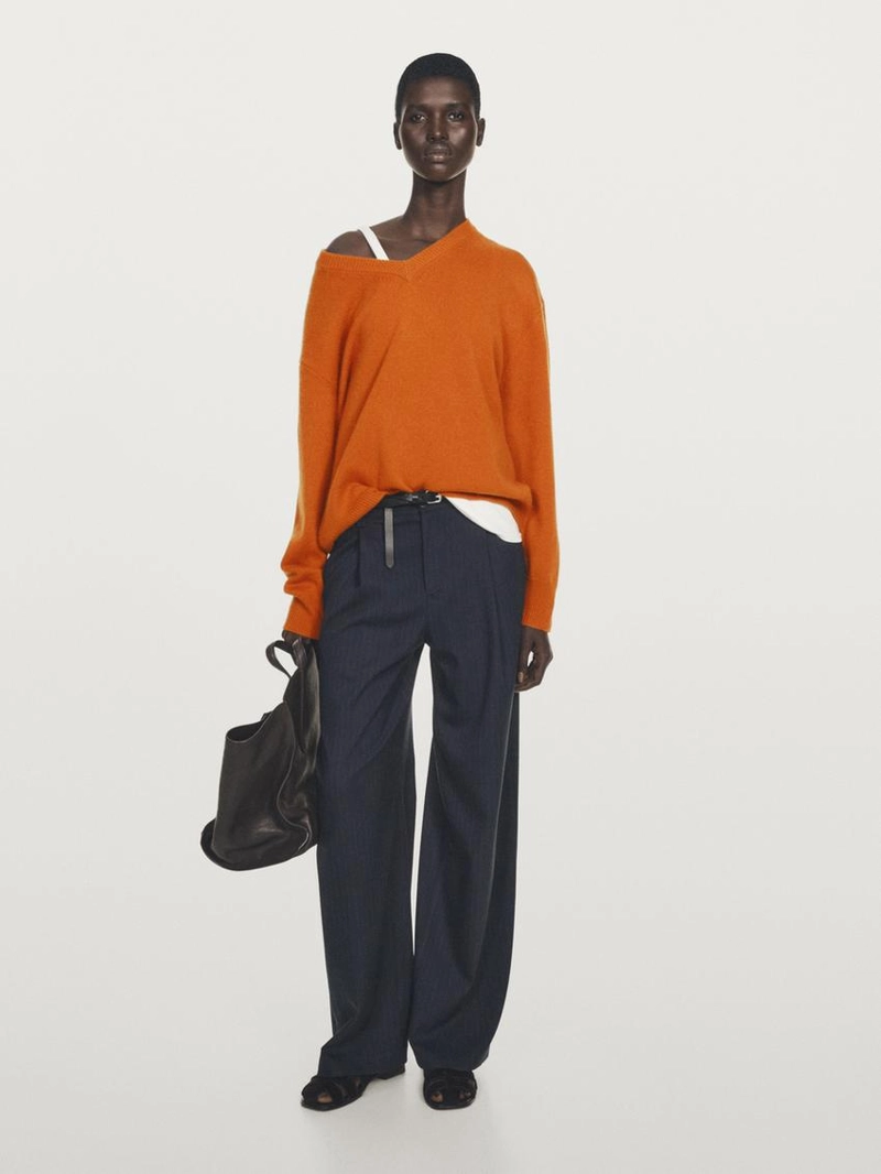 Свитер v-образный вырез из 100% кашемира