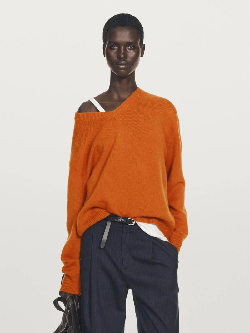 Свитер v-образный вырез из 100% кашемира