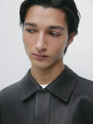 Кожаная куртка из овчины с карманами- Заказать в России