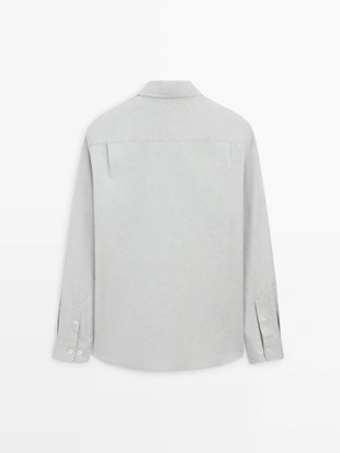 Рубашка из хлопкового смесового материала с регулярной посадкой- Заказать в России