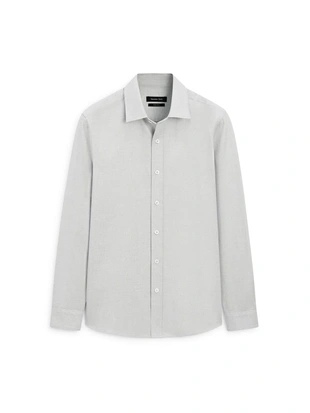 Рубашка из хлопкового смесового материала с регулярной посадкой- Заказать в России