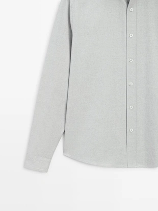 Рубашка из хлопкового смесового материала с регулярной посадкой- Заказать в России