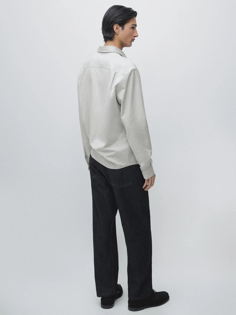 Рубашка из хлопкового смесового материала с регулярной посадкой