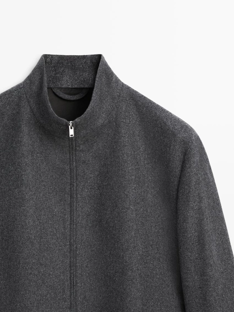 Вязаная куртка-бомбер из шерстяной смеси