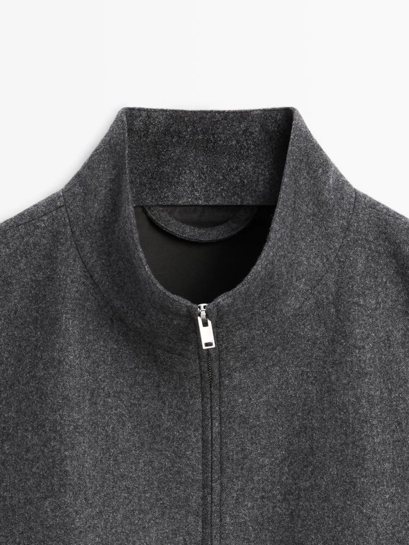 Вязаная куртка-бомбер из шерстяной смеси