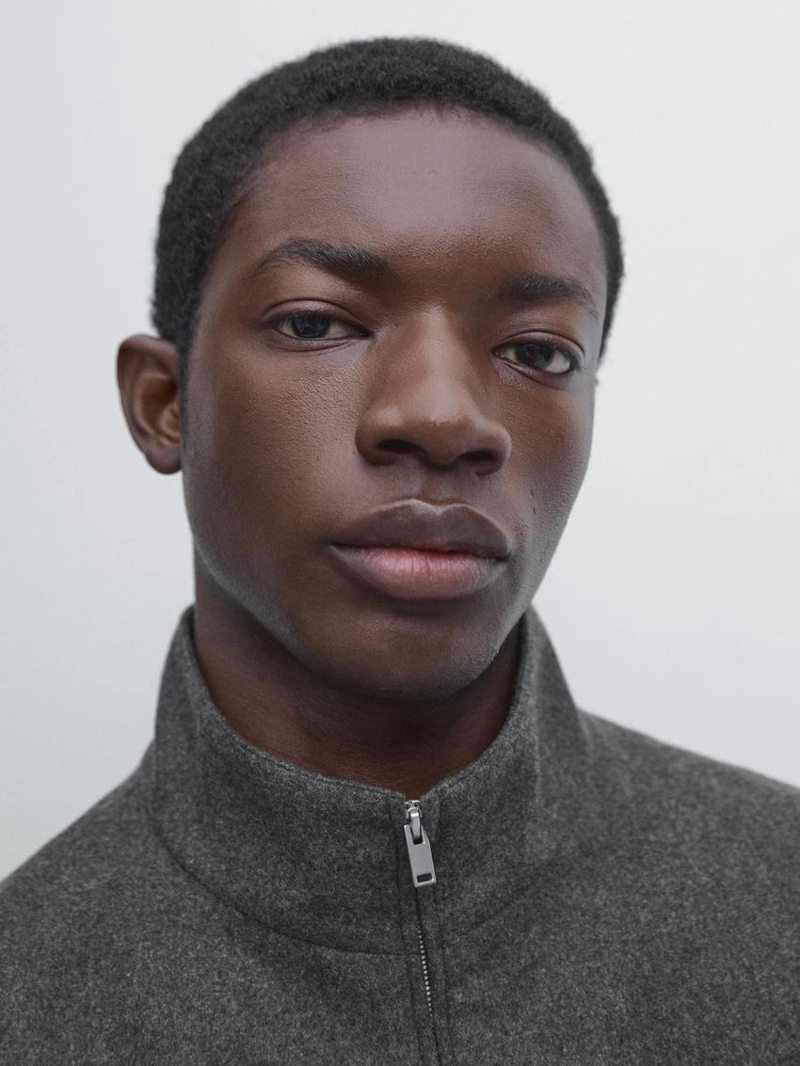 Вязаная куртка-бомбер из шерстяной смеси