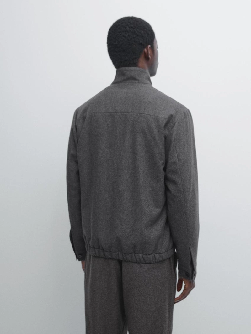 Вязаная куртка-бомбер из шерстяной смеси